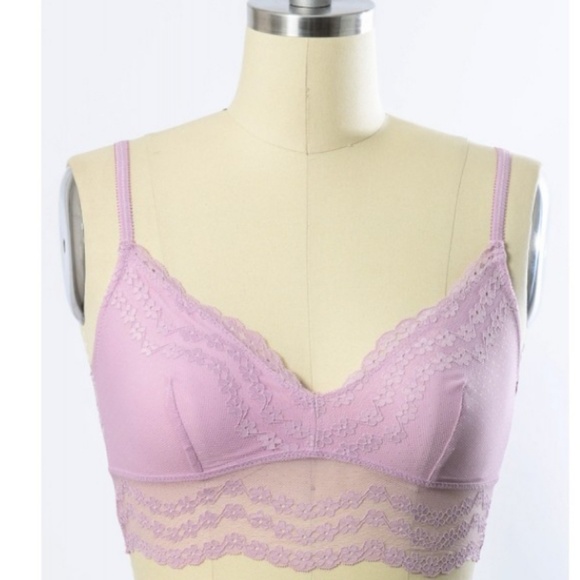 32B TO 38B LAVENDER LACE BRALETTE - Picture 2 of 4